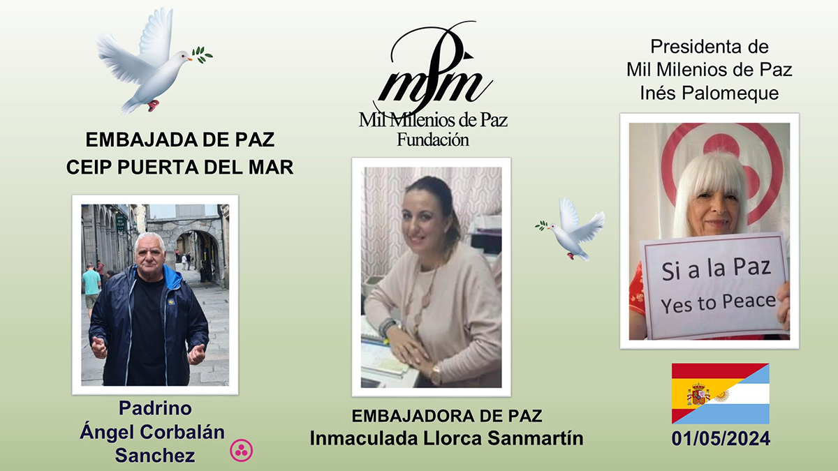 Inmaculada Llorca durante el acto de nombramiento como Embajadora de Paz